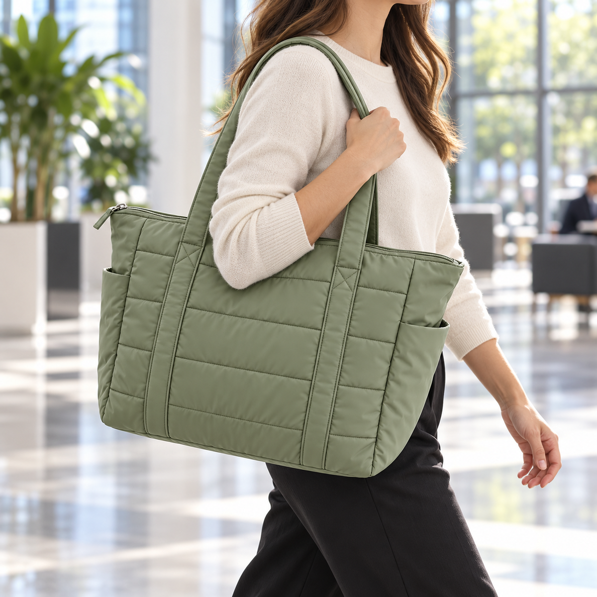 Quilted Commuter Tote Bag