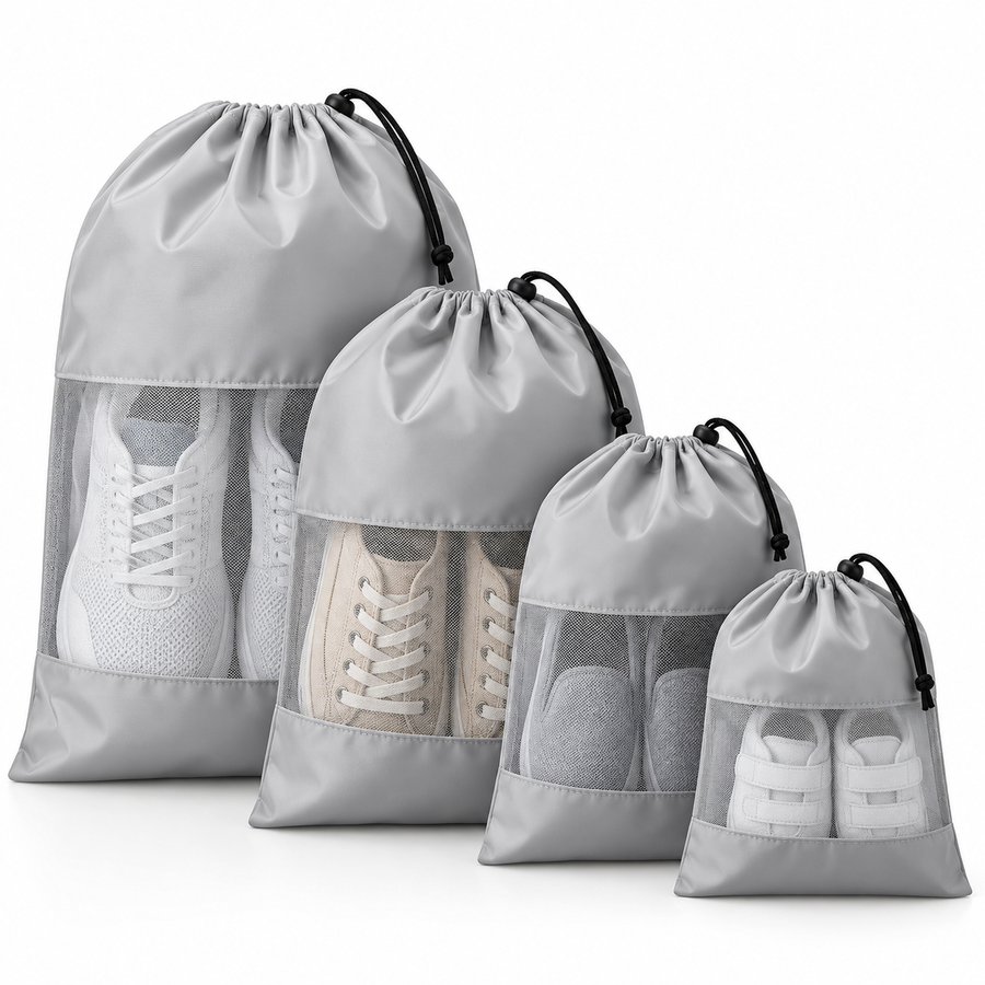 4-Piece Travel Shoe Bag Set
