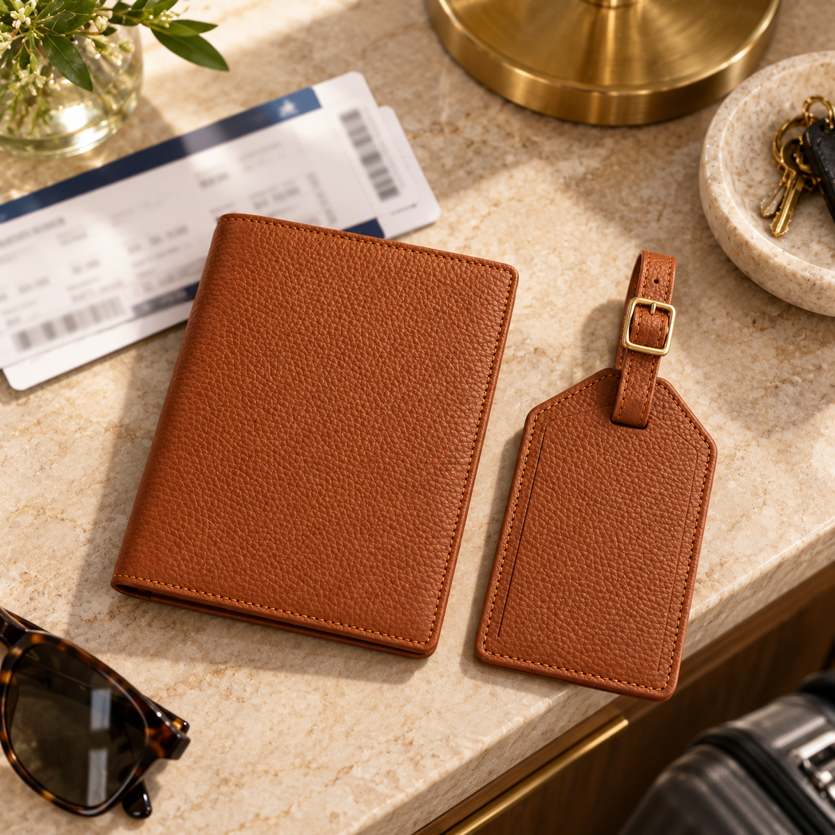 Passport Wallet and Luggage Tag Set