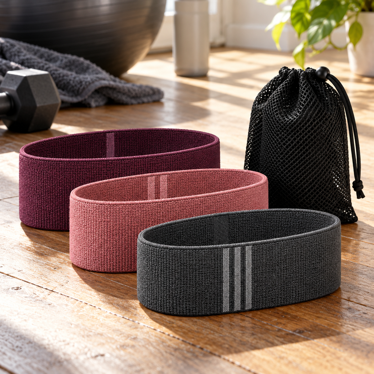3-Piece Fabric Resistance Band Set
