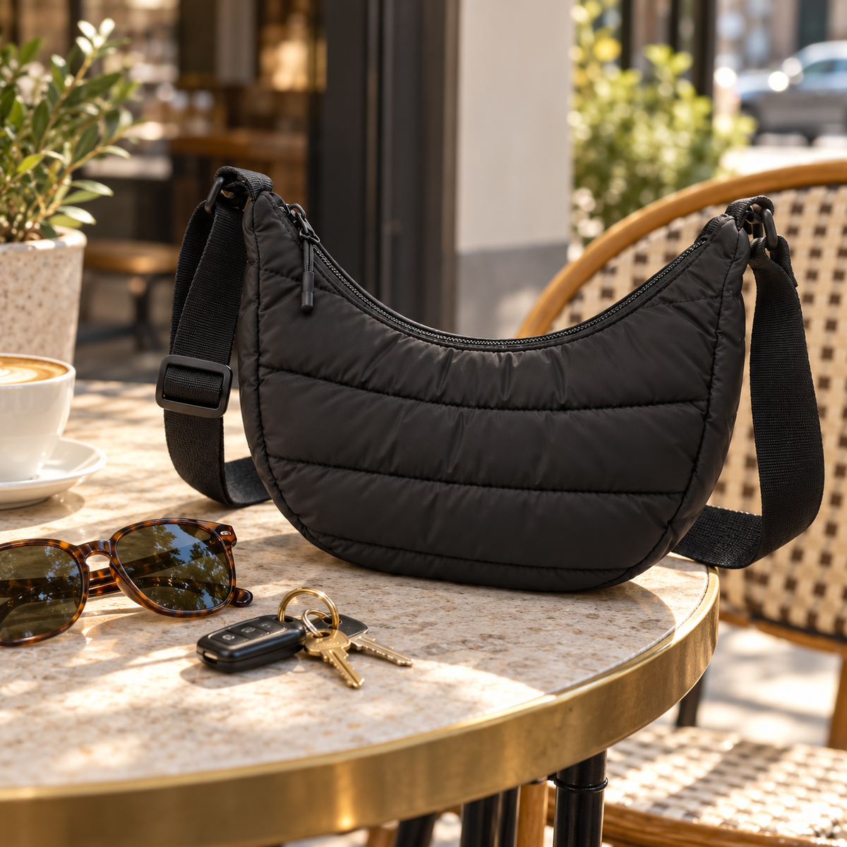 Quilted Puffer Crossbody Bag