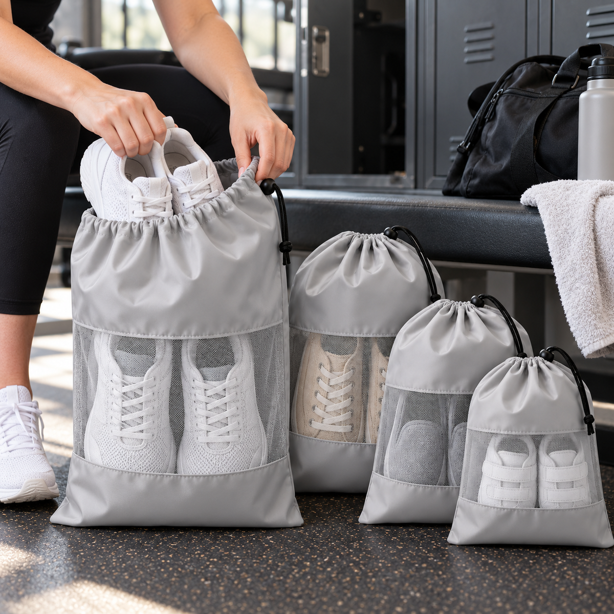 4-Piece Travel Shoe Bag Set